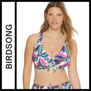 NWT Birdsong Tahitian Jungle Tie Front Bikini Top
